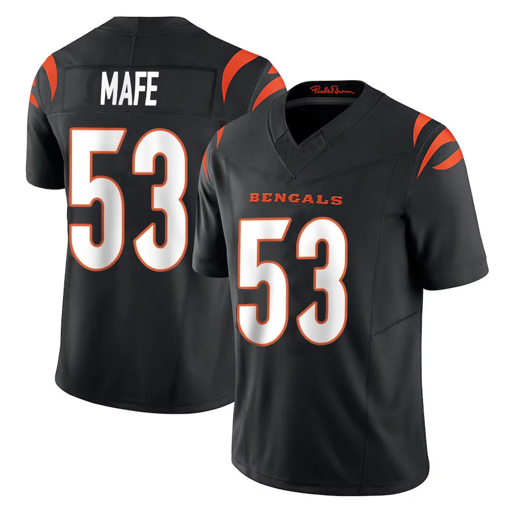C.Bengals #53 Boye Mafe Player Black Vapor F.U.S.E. Limited Home Game Gdoa Stitched Jerseys