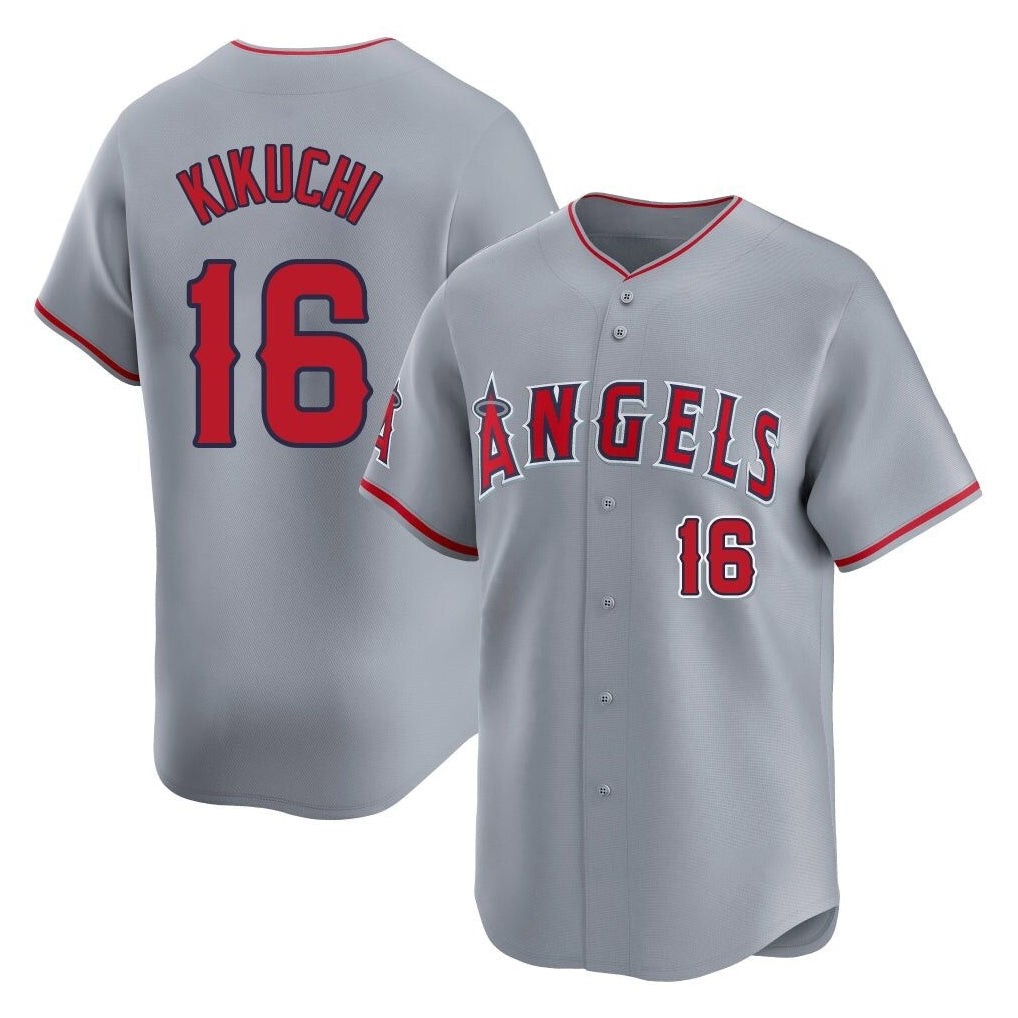LA.Angels #16 Yusei Kikuchi Player Gray Home Limited Fdoa Stitched Jerseys