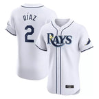 T.Bay Rays #2 Yandy Diaz Player White Home Limited Elite Fdoa Stitched Jerseys