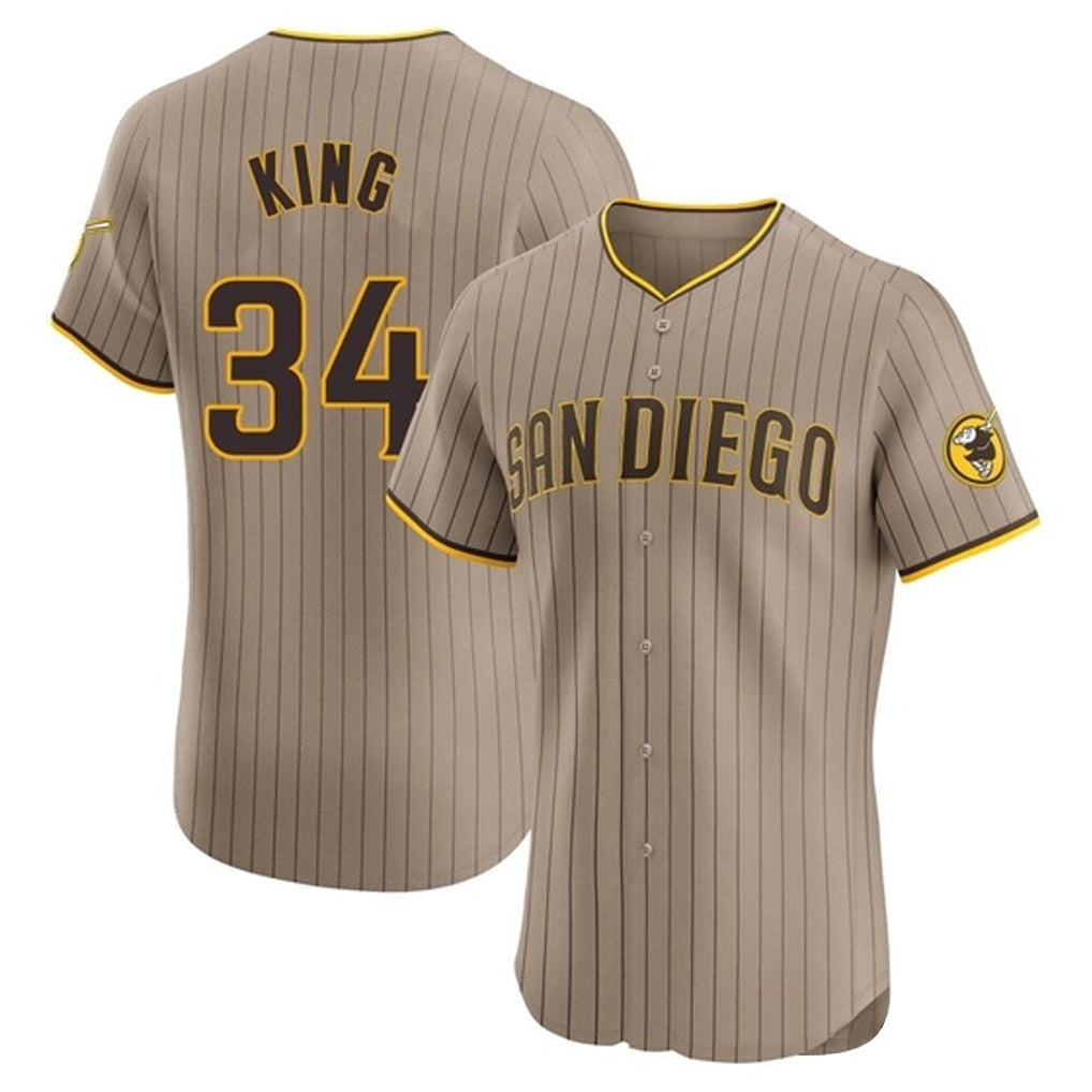 S.Diego Padres #34 Michael King Player Khaki Home Limited Elite Fdoa Stitched Jerseys