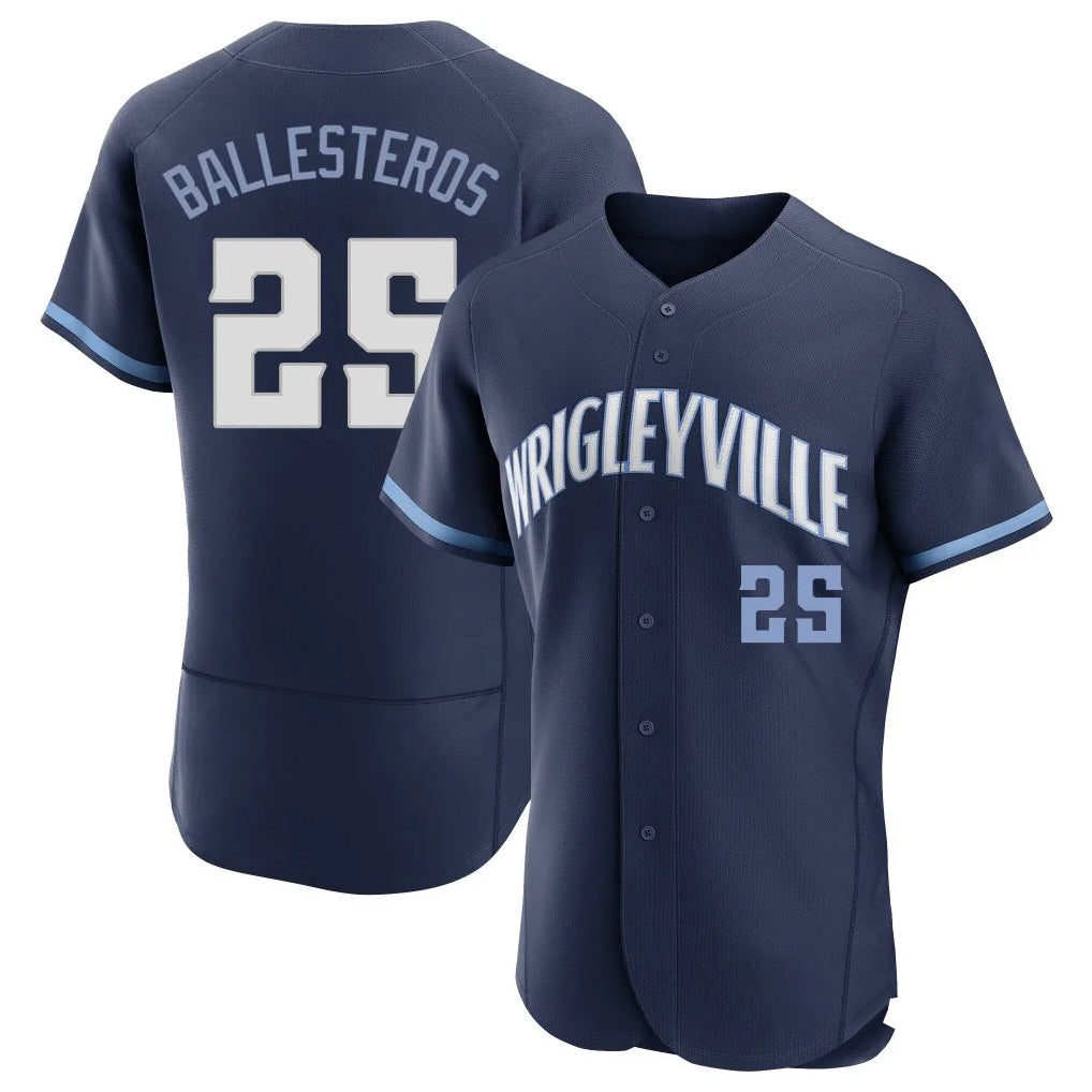 C.Cubs #25 Mois¨¦s Ballesteros Player Navy City Connect Limited Elite Home Gdoa Stitched Jerseys