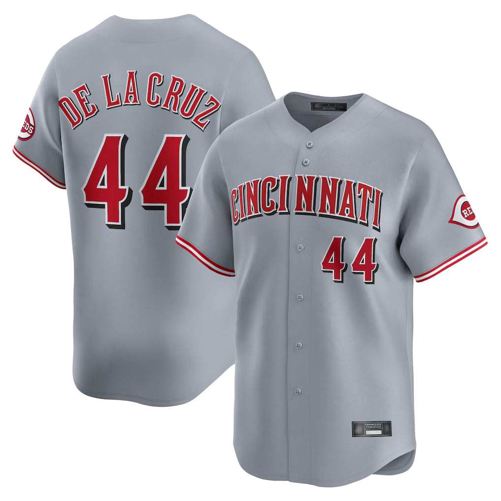 C.Reds #44 Elly De La Cruz Player Gray Home Limited Gdoa Stitched Jerseys
