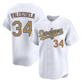 LA.Dodgers #34 Fernando Valenzuela Player Gold Collection Limited Home Fdoa Stitched Jerseys