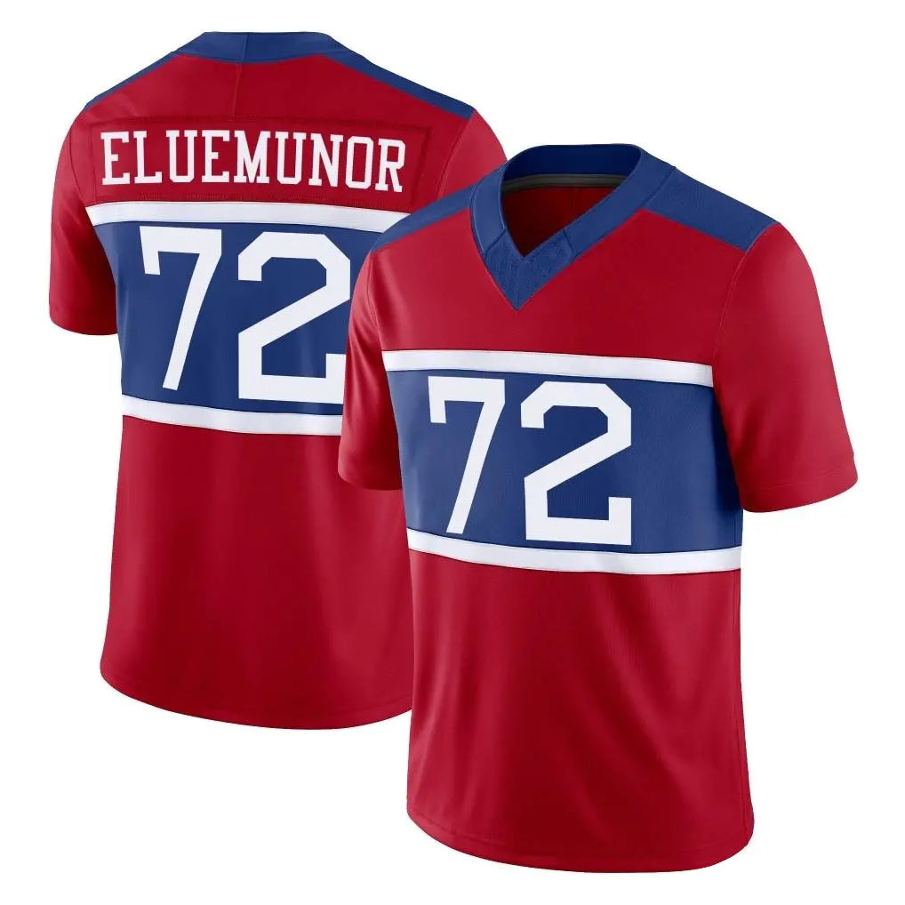 NY.Giants #72 Jermaine Eluemunor Player Red Century Vapor F.U.S.E. Home Game Gdoa Stitched Jerseys