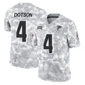 A.Falcons #4 Jahan Dotson Player Camo Salute to Service Limited Gdoa Stitched Jerseys