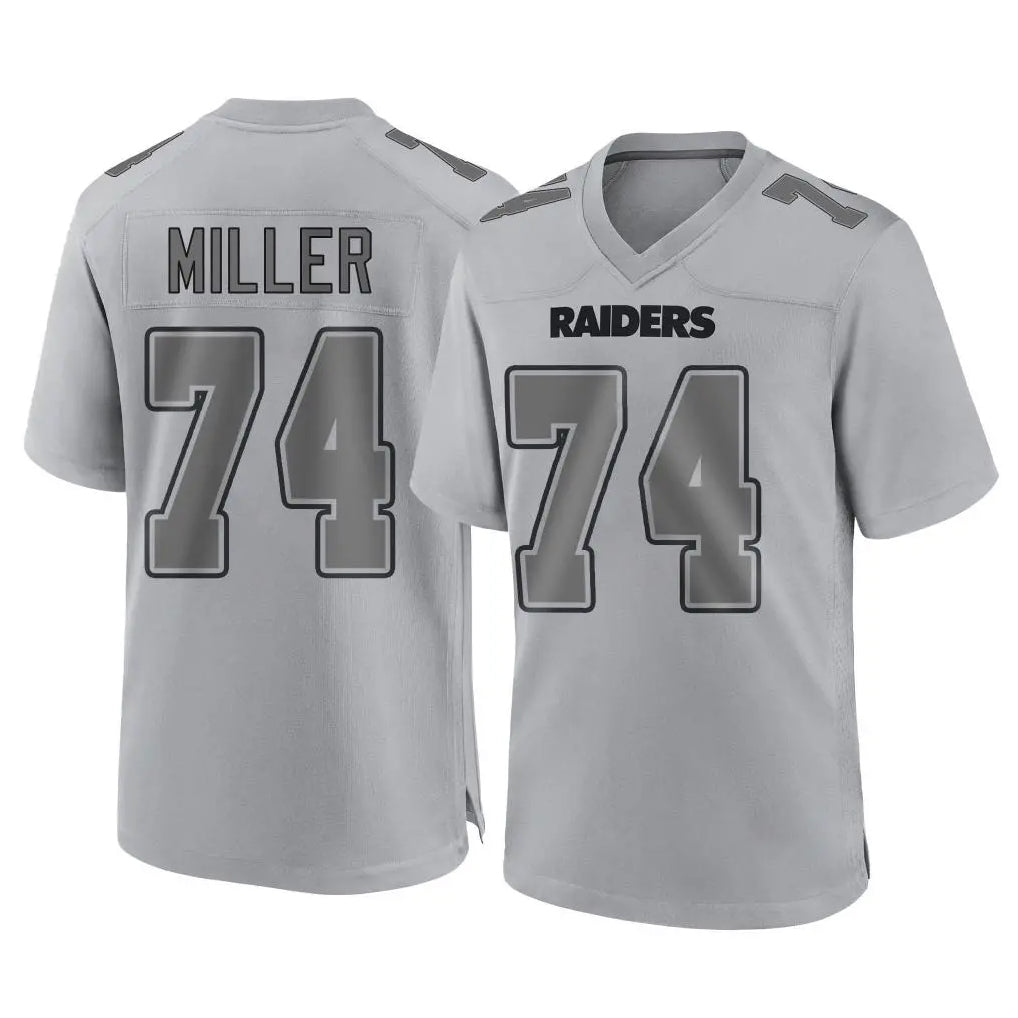 LV.Raiders #74 Kolton Miller Player Gray Atmosphere Fashion Limited Game Gdoa Stitched Jerseys