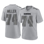 LV.Raiders #74 Kolton Miller Player Gray Atmosphere Fashion Limited Game Gdoa Stitched Jerseys