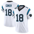 C.Panthers #18 Jalen Coker Player White Vapor F.U.S.E. Limited Home Game Gdoa Stitched Jerseys