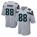 S.Seahawks #88 AJ Barner Player Gray Home Game Gdoa Stitched Jerseys