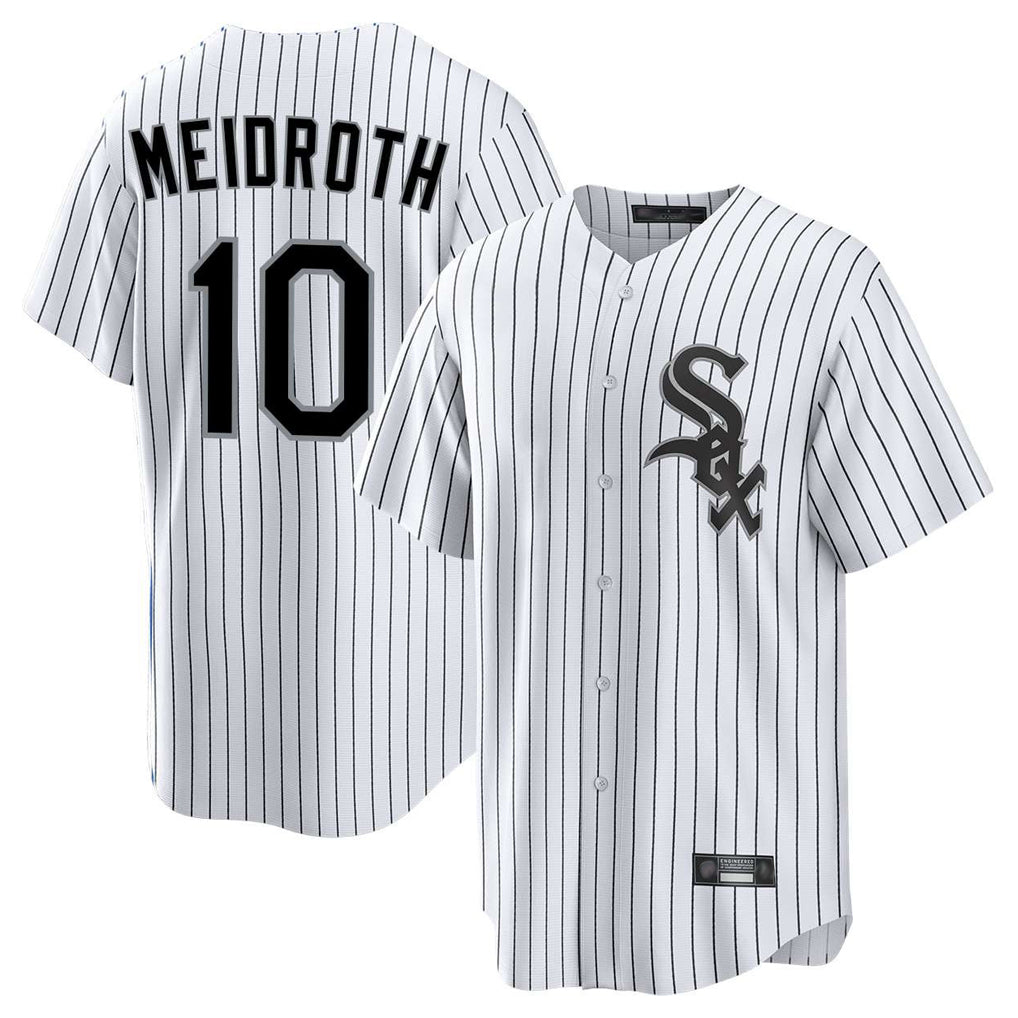 C.White Sox #10 Chase Meidroth Player White Stripe Home Game Gdoa Stitched Jerseys