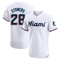 M.Marlins #28 Kyle Stowers Player White  Home Limited Elite Fdoa Stitched Jerseys