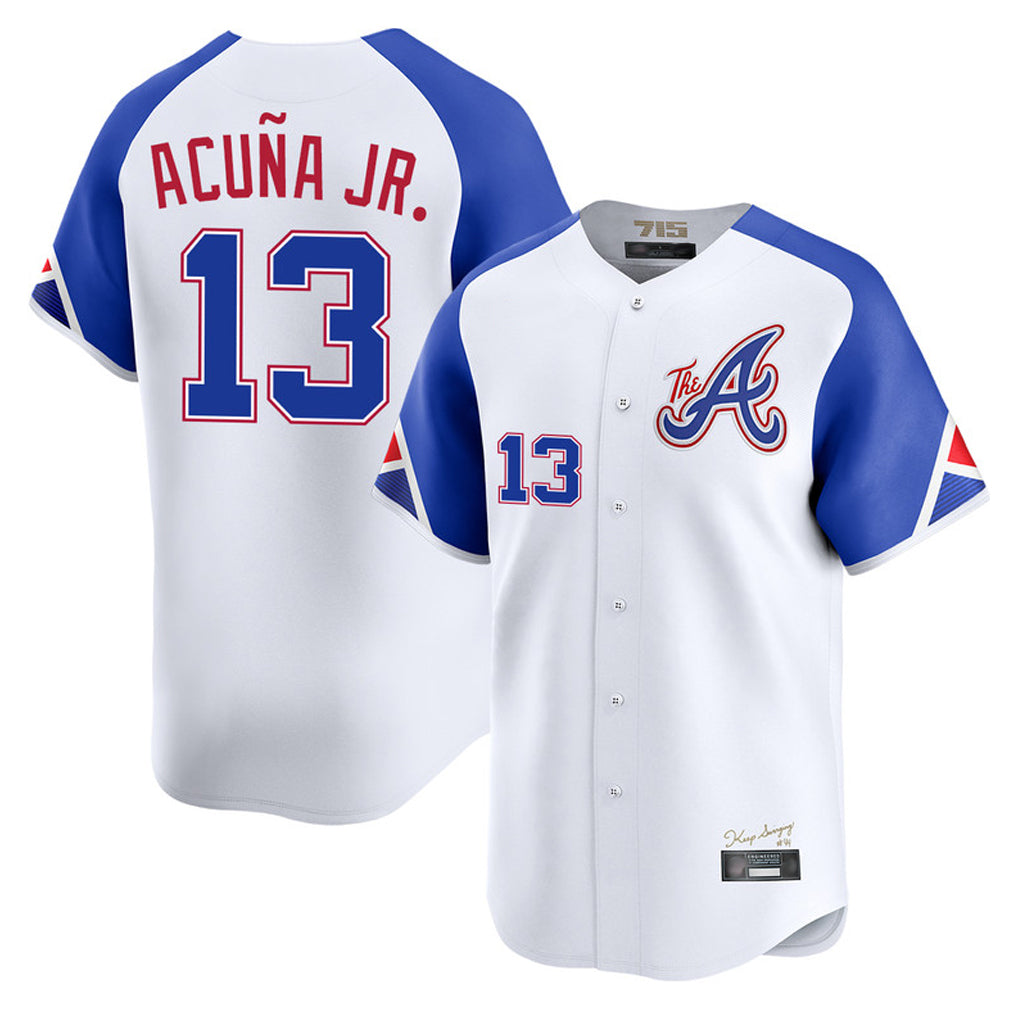 A.Braves #13 Ronald Acuna Jr Player White City Connect Limited Home Game Gdoa Stitched Jerseys