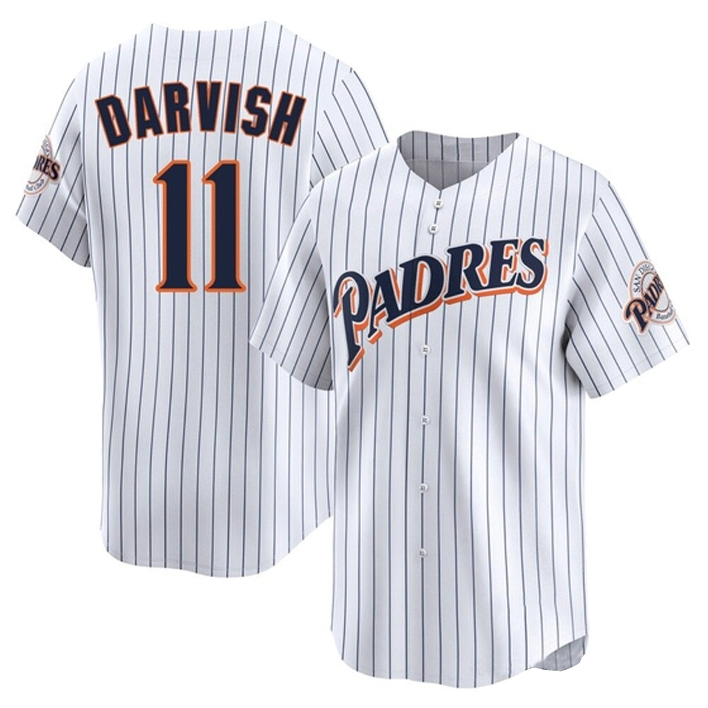 S.Diego Padres #11 Yu Darvish Player White Cooperstown Collection Limited Home Fdoa Stitched Jerseys