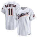 S.Diego Padres #11 Yu Darvish Player White Cooperstown Collection Limited Home Fdoa Stitched Jerseys