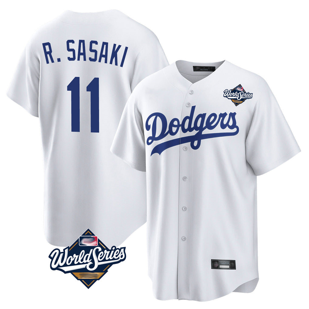 LA.Dodgers #11 Roki Sasaki Player White World Series Game Home Fdoa Stitched Jerseys