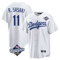 LA.Dodgers #11 Roki Sasaki Player White World Series Game Home Fdoa Stitched Jerseys