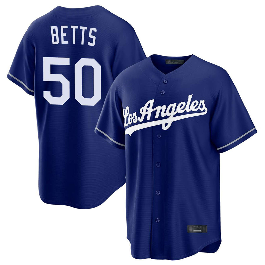 LA.Dodgers #50 Mookie Betts Player Royal Game Fdoa Stitched Jerseys