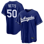 LA.Dodgers #50 Mookie Betts Player Royal Game Fdoa Stitched Jerseys