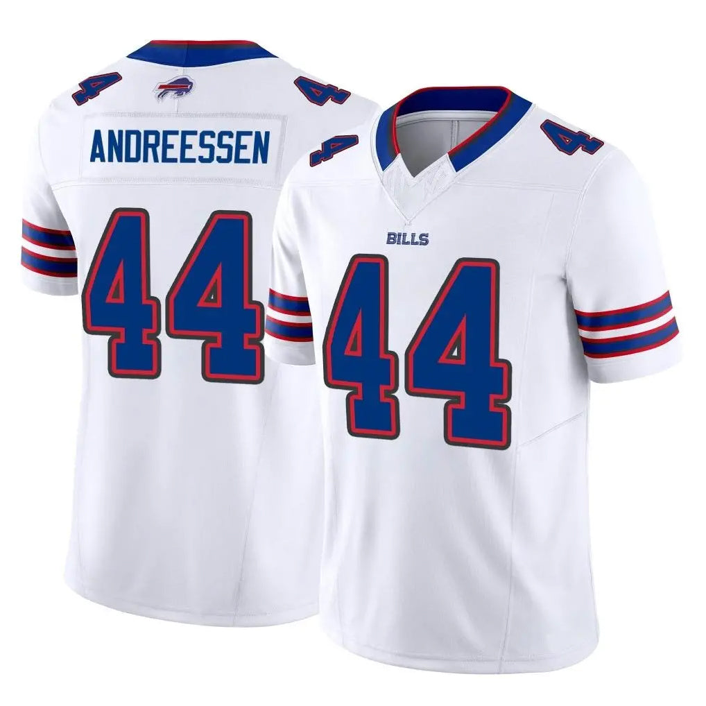 B.Bills #44 Joe Andreessen Player White Vapor F.U.S.E. Limited Home Game Gdoa Stitched Jerseys