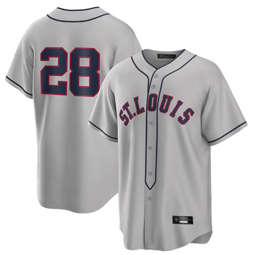 St. Louis Cardinals #28 Nolan Arenado Player Gray Home Replica Fdoa Stitched Jerseys