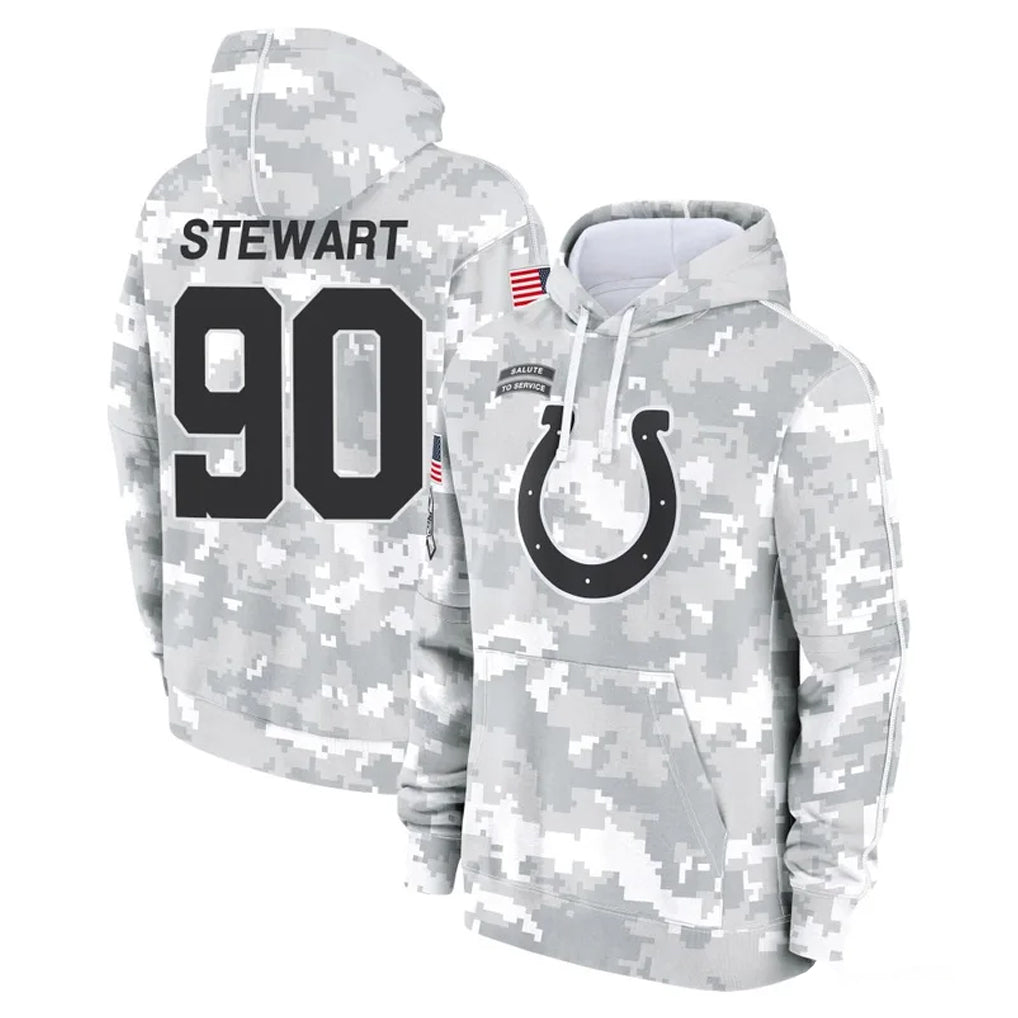 IN.Colts #90 Grover Stewart Player Arctic Camo Salute to Service Hoodies Limited Game Gdoa Stitched Jerseys