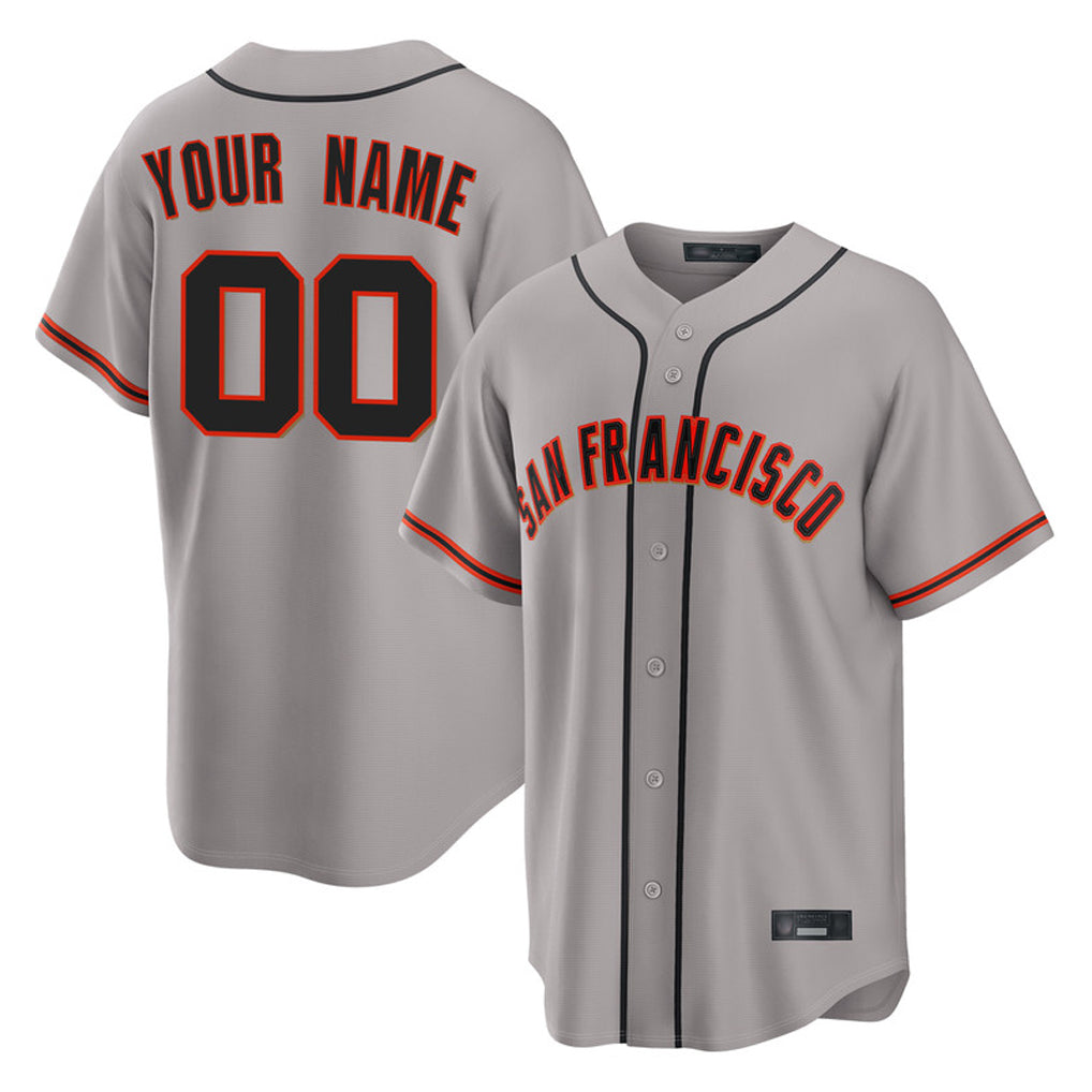 Custom SF.Giants Gray Home Game Any Name & Number Gdoa Stitched Jerseys