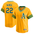 Athletics #22 Jeff McNeil Player Gold Cooperstown Collection T-shirt Game Gdoa Stitched Jerseys