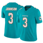 M.Dolphins #3 Chris Johnson Player Aqua Limited Vapor F.U.S.E. Home Game Gdoa Stitched Jerseys