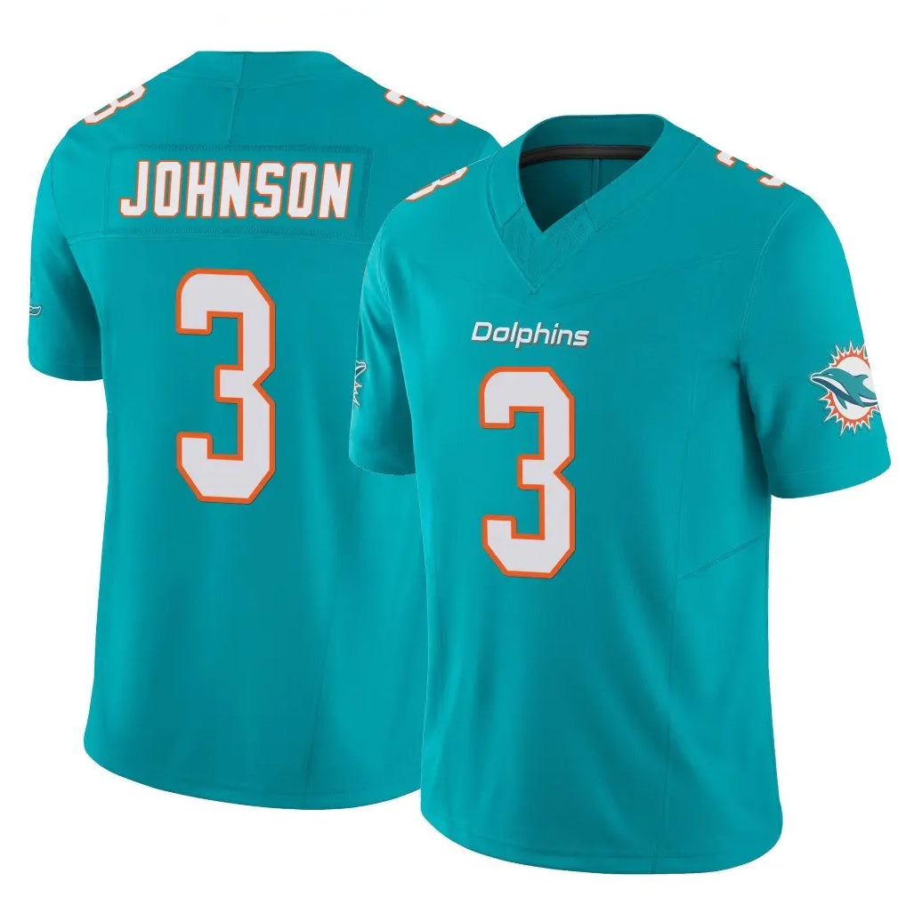 M.Dolphins #3 Chris Johnson Player Aqua Limited Vapor F.U.S.E. Home Game Gdoa Stitched Jerseys
