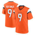 D.Broncos #9 Talanoa Hufanga Player Orange Home Game Gdoa Stitched Jerseys