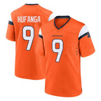 D.Broncos #9 Talanoa Hufanga Player Orange Home Game Gdoa Stitched Jerseys