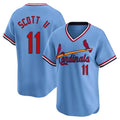 St. Louis Cardinals #11 Victor Scott II Player Light Blue Throwback Cooperstown Collection Limited Fdoa Stitched Jerseys