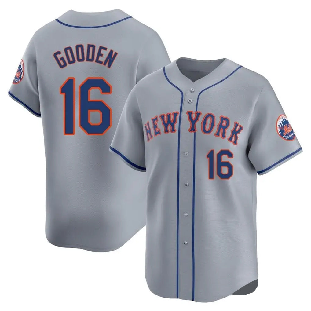 NY.Mets #16 Dwight Gooden Player Gray Road Limited Home Fdoa Stitched Jerseys