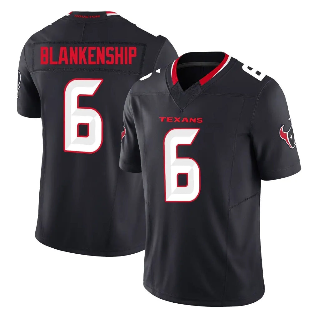 H.Texans #6 Reed Blankenship Player Navy Limited Alternate Vapor F.U.S.E. Home Game Gdoa Stitched Jerseys