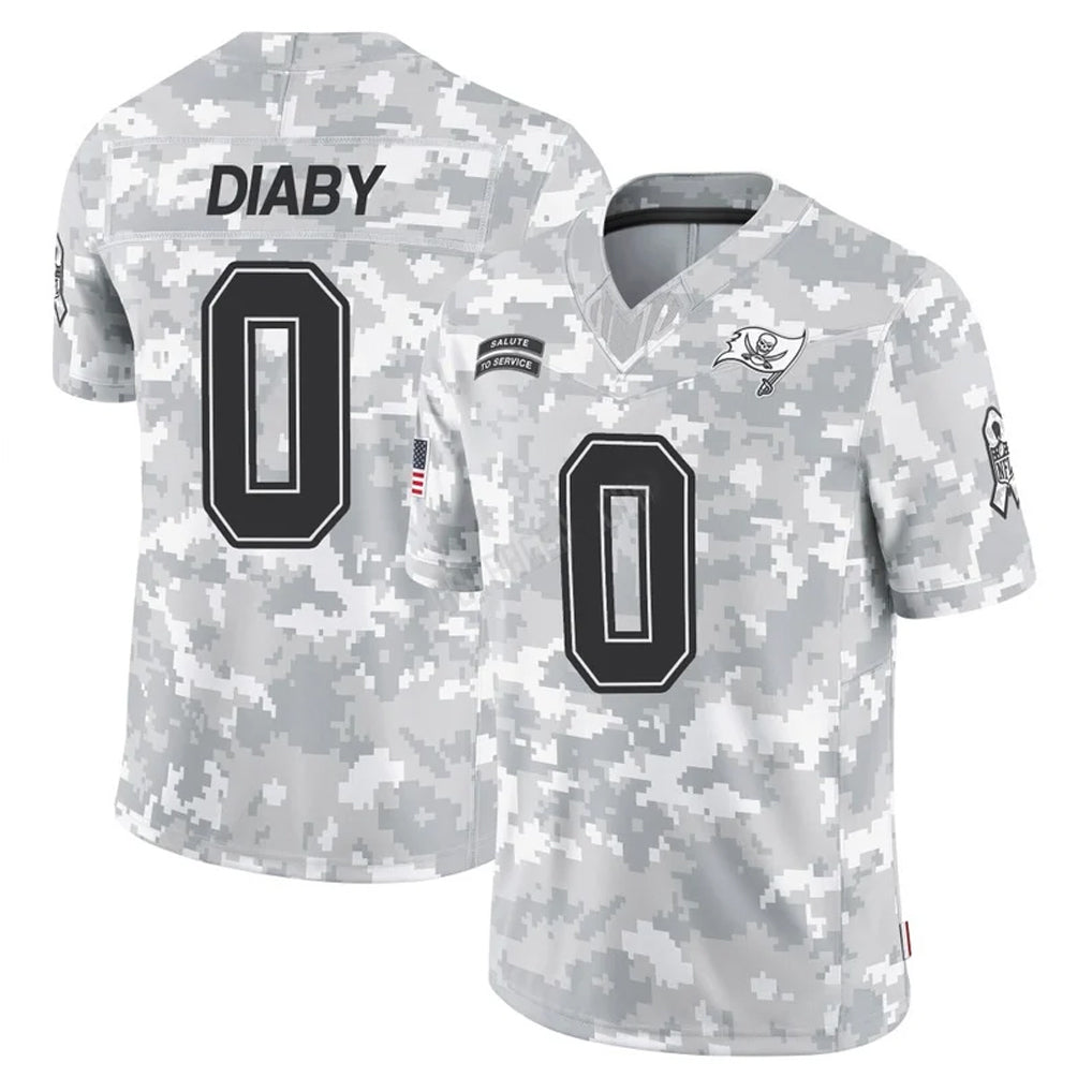 TB.Buccaneers #0 Yaya Diaby Player Arctic Camo Limited Salute To Service Home Game Gdoa Stitched Jerseys