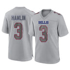 B.Bills #3 Damar Hamlin Player Gray Home Game Gdoa Stitched Jerseys
