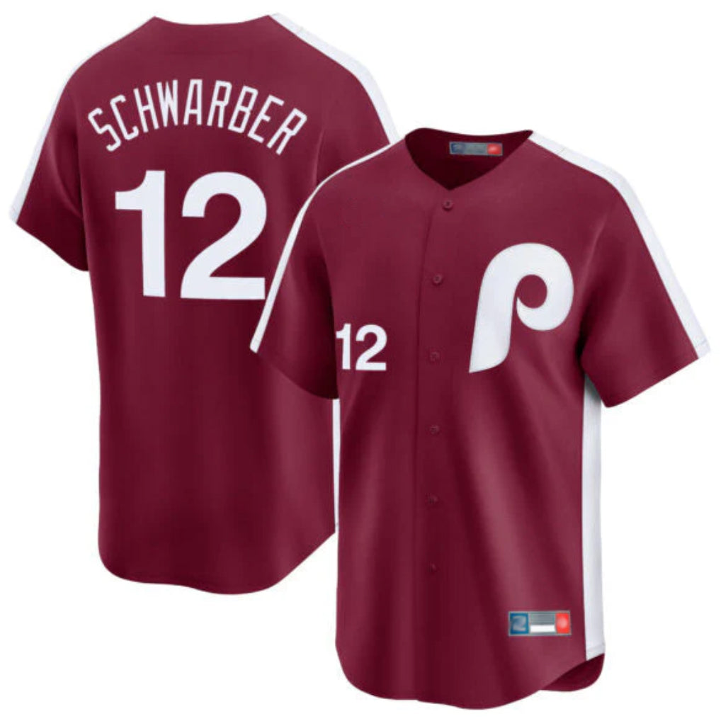 P.Phillies #12 Kyle Schwarber Player Red Cooperstown Collection Limited Home Fdoa Stitched Jerseys