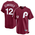P.Phillies #12 Kyle Schwarber Player Red Cooperstown Collection Limited Home Fdoa Stitched Jerseys
