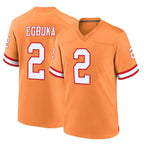 TB.Buccaneers #2 Emeka Egbuka Player Orange Throwback Home Game Gdoa Stitched Jerseys
