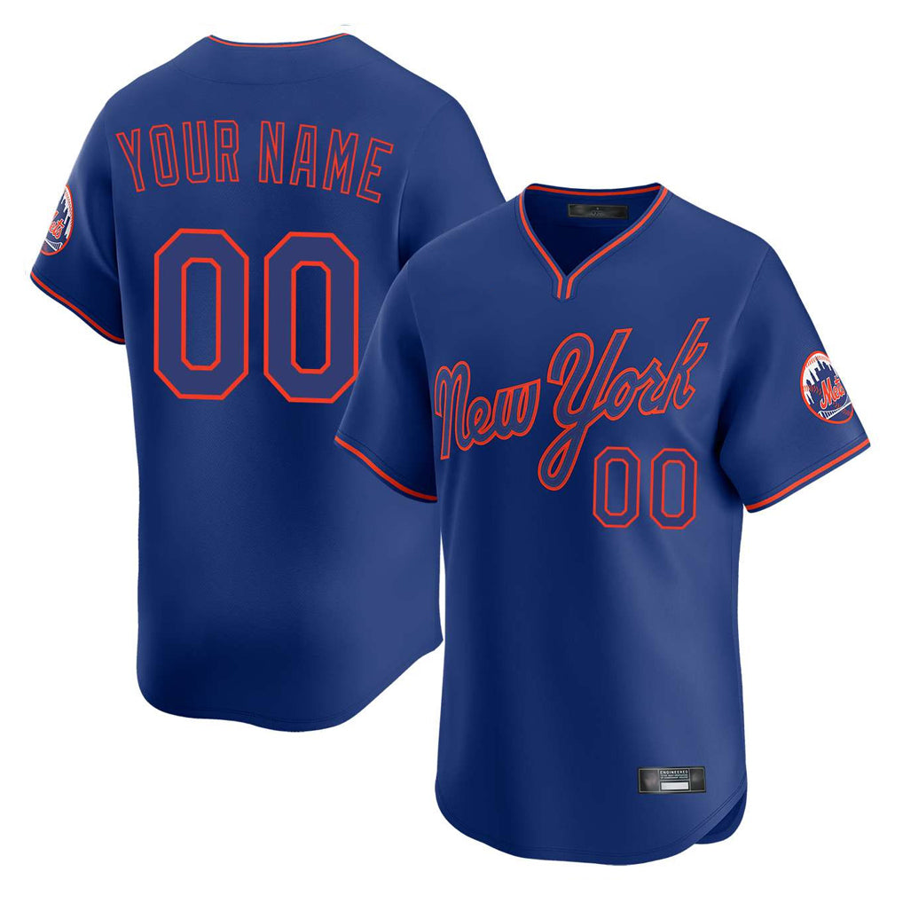 Custom NY.Mets Royal T-shirt Home Limited Elite Any Name & Number Gdoa Stitched Jerseys