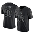 C.Bengals #93 Jonathan Allen Player Black Reflective Limited Game Gdoa Stitched Jerseys