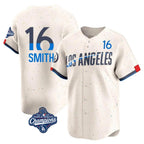 LA.Dodgers #16 Will Smith Player Cream World Series Meet City Connect Limited Home Fdoa Stitched Jerseys