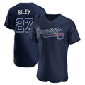 A.Braves #27 Austin Riley Player Navy Alternate Limited Elite Home Game Gdoa Stitched Jerseys