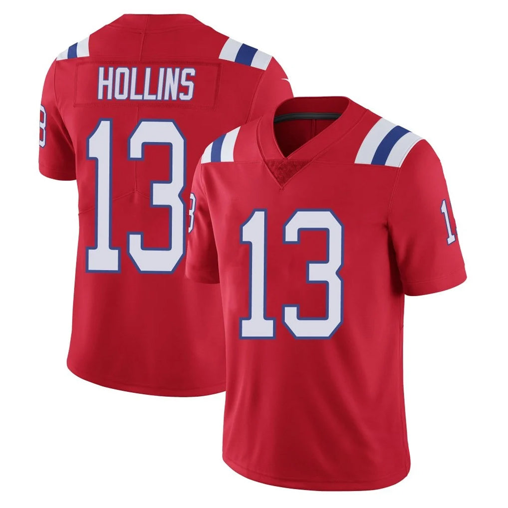NE.Patriots #13 Mack Hollins Player Red Limited Vapor F.U.S.E. Home Game Gdoa Stitched Jerseys