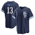 KC.Royals #13 Salvador Perez Player Navy City Connect Home Game Gdoa Stitched Jerseys