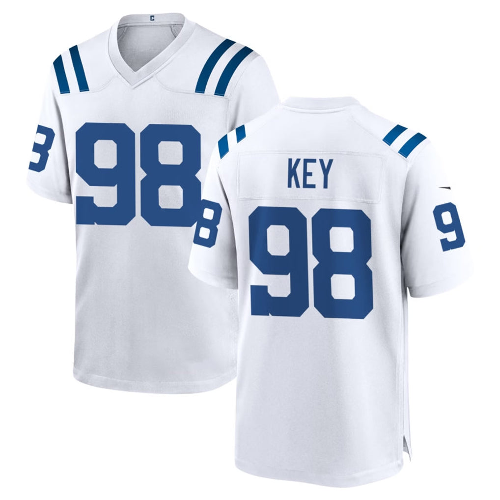 IN.Colts #98 Arden Key Player White Home Game Gdoa Stitched Jerseys