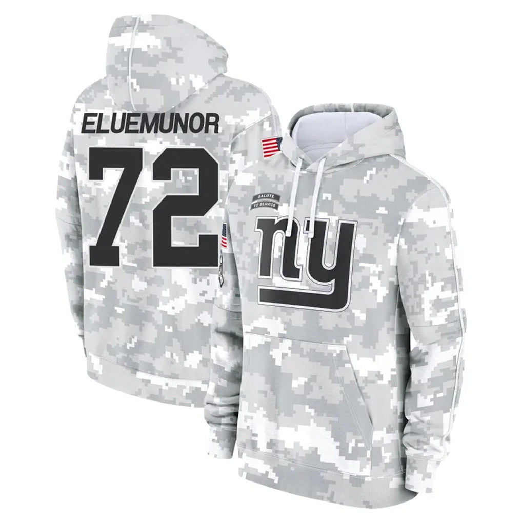 NY.Giants #72 Jermaine Eluemunor Player Arctic Camo Salute to Service Pullover Hoodies Limited Game Gdoa Stitched Jerseys