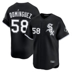 C.White Sox #58 Seranthony Dom¨ªnguez Player Black Limited Home Gdoa Stitched Jerseys