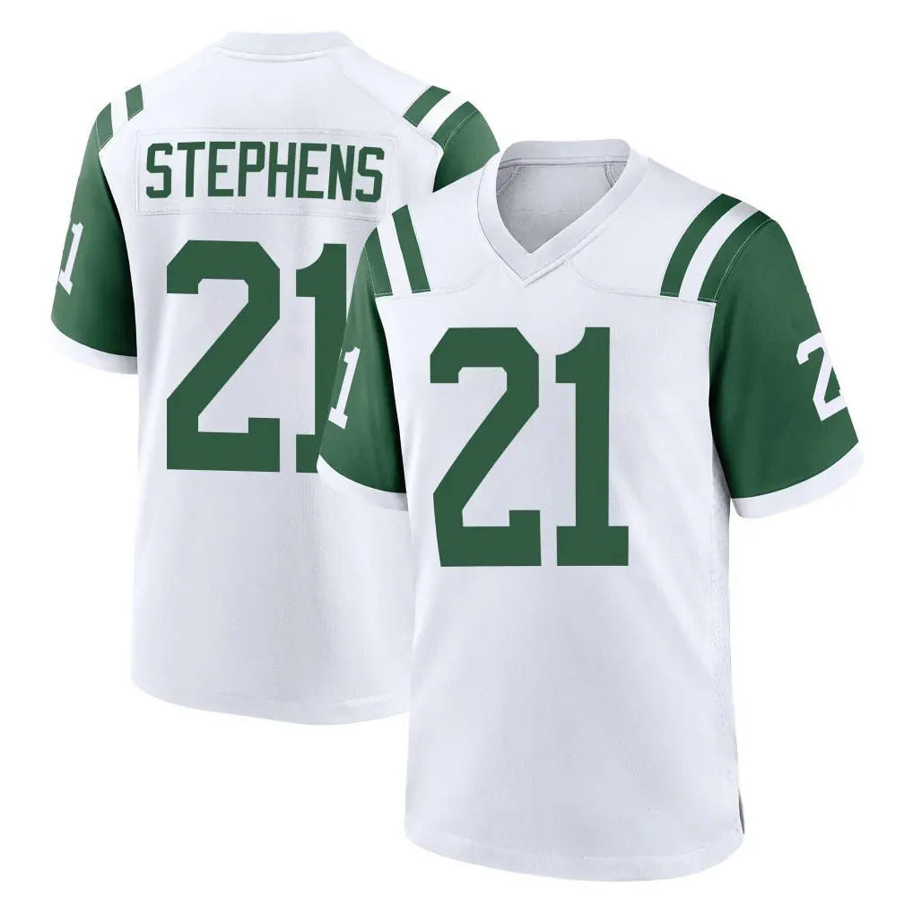 NY.Jets #21 Brandon Stephens Player White Classic Home Game Gdoa Stitched Jerseys