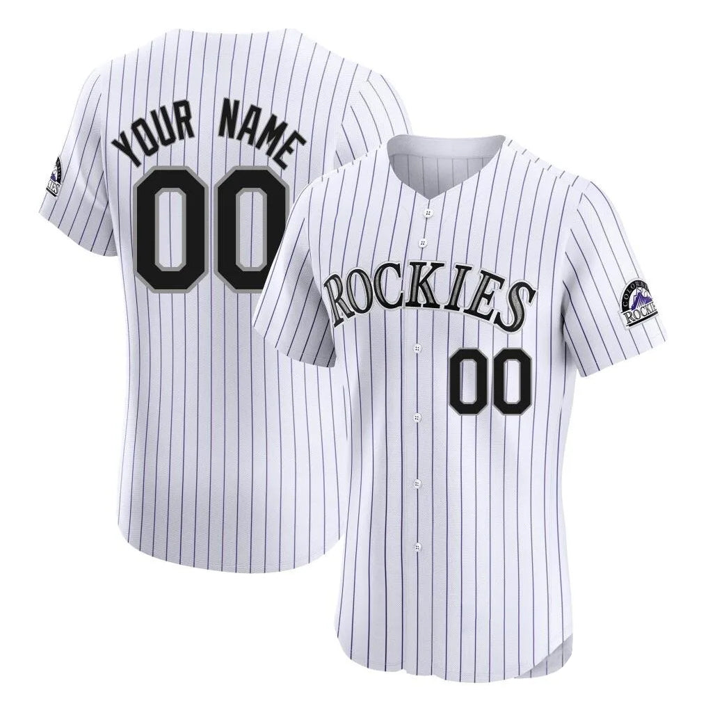 Custom C.Rockies White Limited Elite Home Any Name & Number Gdoa Stitched Jerseys